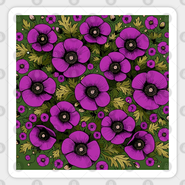 Poppy Flower Sticker by Jenni Arts